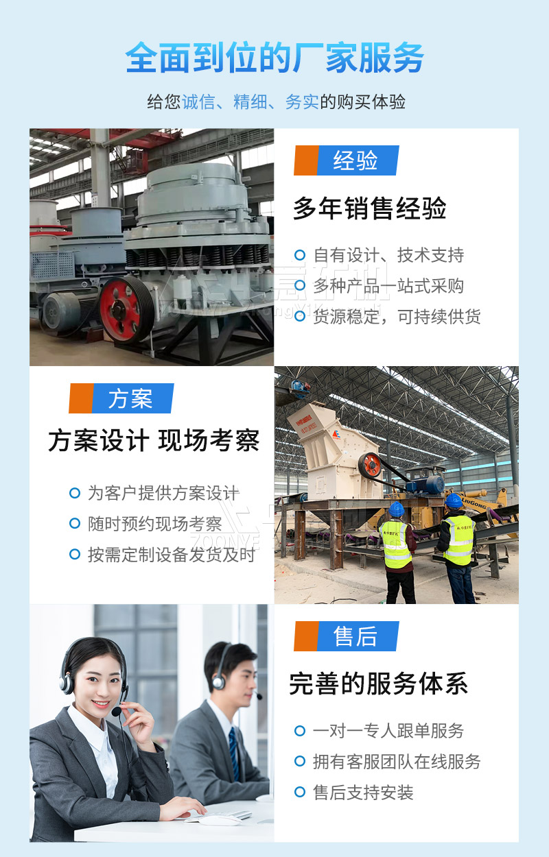 中意礦機(jī)制砂機(jī)提供售前、售中、售后服務(wù)